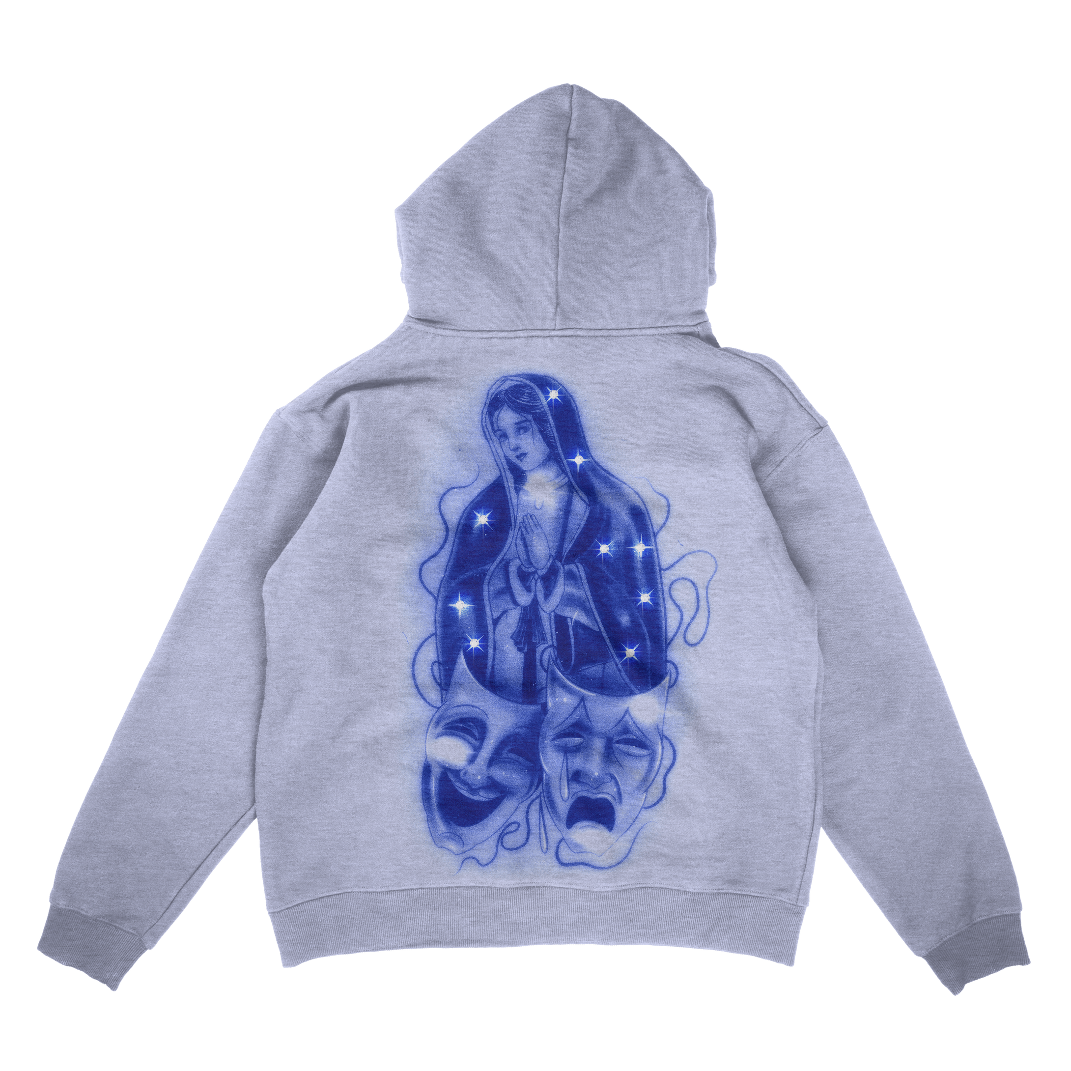 RHINESTONE MARY HOODIE - GRAY